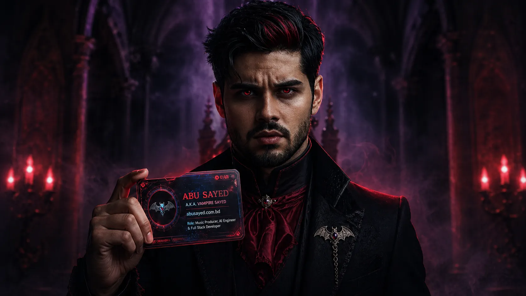 Vampire Sayed in Gothic Throne Room